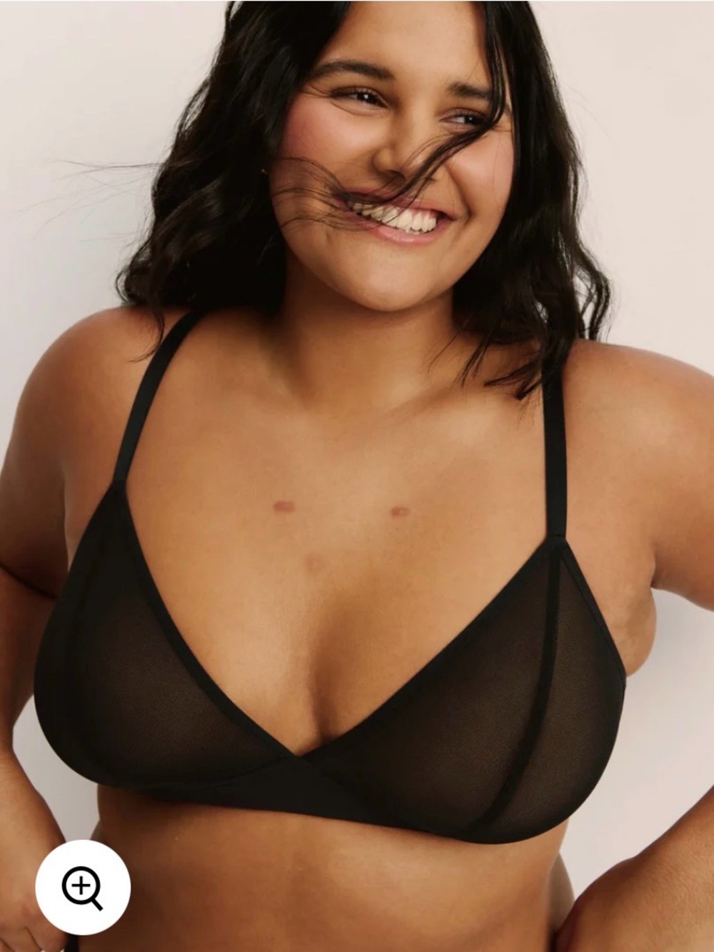 KNIX Mesh Deep V Bra BLACK SHEER, SIZE MEDIUM + NWT